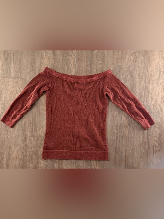 Ann Taylor Sweaters - Ann Taylor Shimmery Off-Shoulder Sweater in Rust